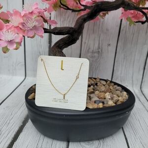 Francesca's Cubic Zirconia "L" Gold Minimalist Necklace